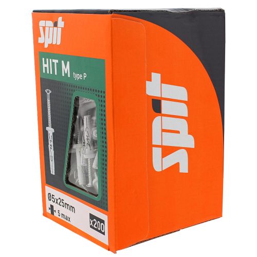 Cheville à frapper HIT M 5x25/5 P boîte de 200 - SPIT - 050116 pas cher Secondaire 2 L