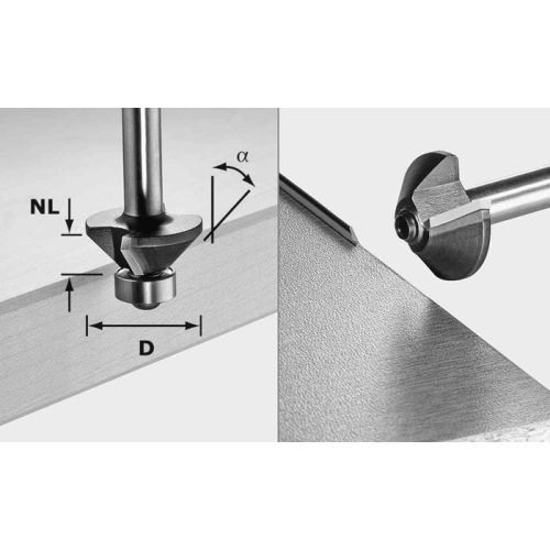 Fraise à chanfreiner S8 HW 45° D26-KL OFK - FESTOOL - 499799 pas cher