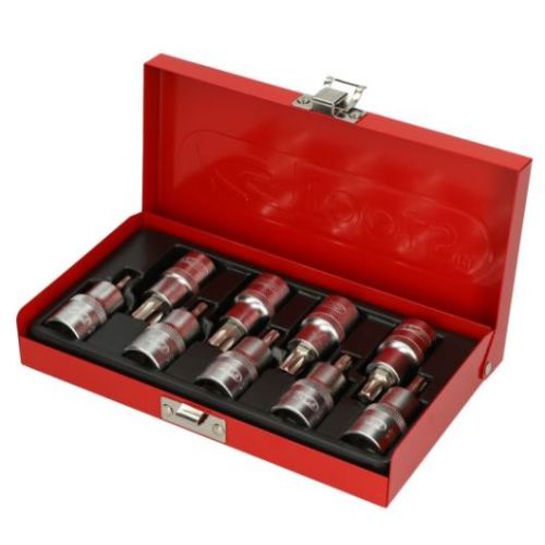 Coffret de 9 douilles tournevis 1/2 '' percé T20 à T60 KS TOOLS 922.1802 photo du produit Secondaire 2 L