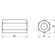 Écrou hexagonal M=3XD A2 DIN 6334 M14 boîte de 10 - ACTON - 6262014 pas cher Secondaire 2 S