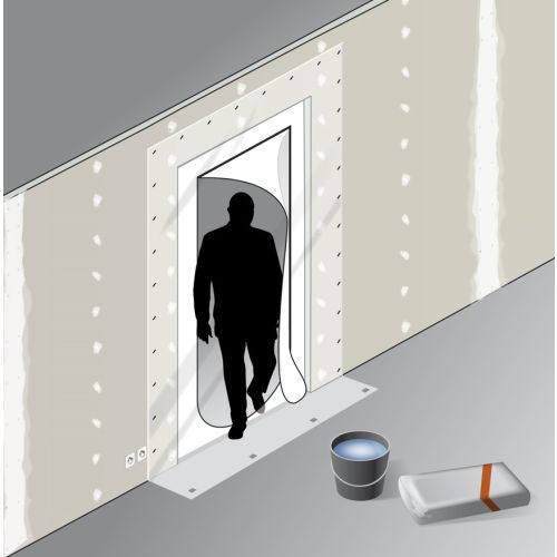 Kit protection de porte 220 x 112 mm en U avec zip MEJIX 180090 photo du produit Secondaire 2 L