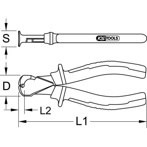 Pince coupante ULTIMATE frontale 165 mm KS TOOLS 922.8014 photo du produit Secondaire 1 L