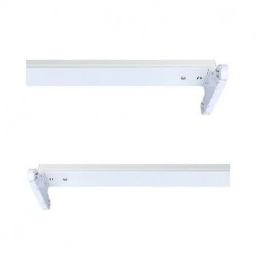 Support double tubes T8 1500mm blanc L N des deux côtés MIIDEX LIGHTING 76106 photo du produit Principale L