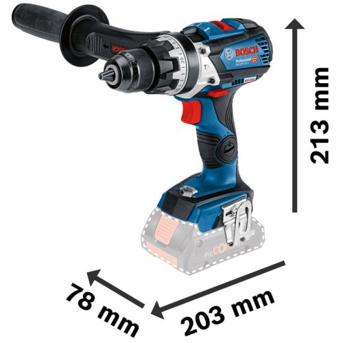 Perceuse-visseuse à percussion 18V GSB 18V-110 C + 2 batteries Procore 5,5 Ah + chargeur BOSCH 06019G030C photo du produit Secondaire 3 L