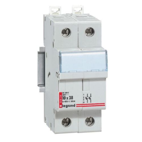 Coupe-circuit sectionneur bipolaire pour cartouche cylindrique industrielle type AM ou GG 10 x 38 mm 500 V~ LEGRAND 005828 photo du produit Principale L
