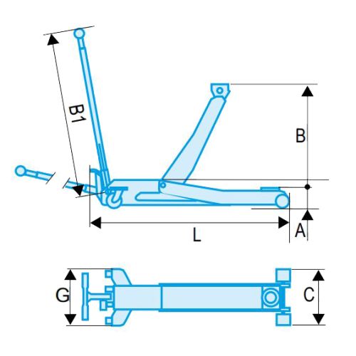 Cric rouleur 5 t FACOM DL.PL5PF photo du produit Secondaire 1 L