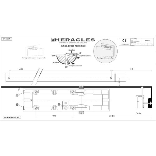 Ferme-porte FIRST 415 bras glissière F3 noir - HERACLES - HR-FIRST415 pas cher Secondaire 3 L