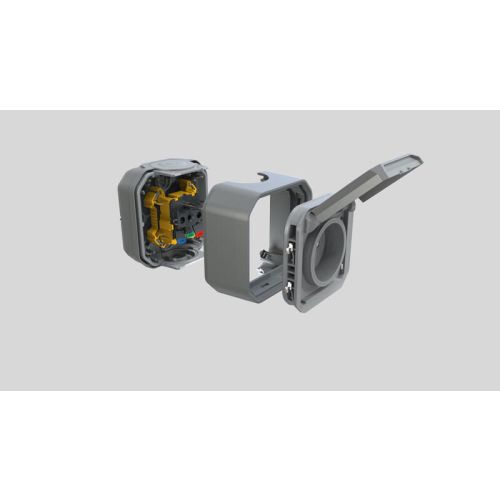 Prise de courant 2P+T PLEXO 16A 250V avec enjoliveur finition gris LEGRAND 069551L photo du produit Secondaire 4 L