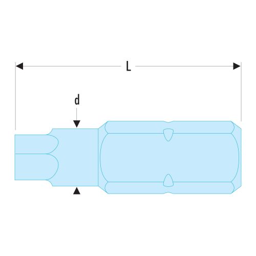Embout standards série 2 pour vis à empreinte denture multiple XZN 28mm - FACOM - EV.206 pas cher Secondaire 1 L
