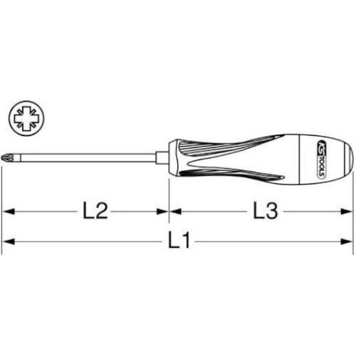 Tournevis Ultimate Pozidriv lame en chrome vanadium PZ0 lame 75 mm KS TOOLS 922.6041 photo du produit Secondaire 1 L
