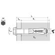 Cheville de s&eacute;curit&eacute; acier zingu&eacute; ETE option 1 M8 x 120 mm Scell-it avec vis TH en bo&icirc;te de 30 - HVE12/50 photo du produit Secondaire 1 S