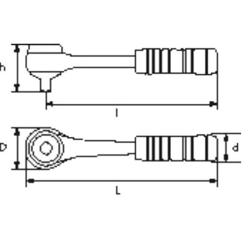 Cliquet chantier 1/2'' à inversion par levier 60 dents - SAM OUTILLAGE - S-157B pas cher Secondaire 1 L