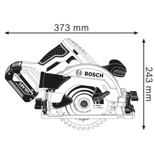 Scie circulaire 18 V GKS 18V-57 G Professional + 2 batteries 4 Ah + chargeur rapide + coffret L-BOXX BOSCH 06016A2106 photo du produit Secondaire 1 L