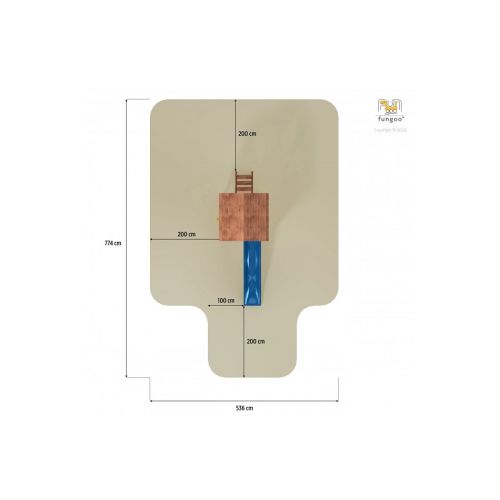 Aire de jeux  JOY avec toboggan - FUNGOO - 00555PT pas cher Secondaire 6 L