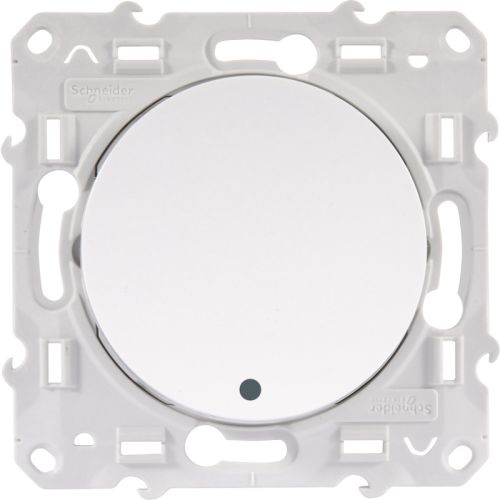 Interrupteur va-et-vient ODACE 10 A à vis blanc lumineux - SCHNEIDER ELECTRIC - S520263 pas cher