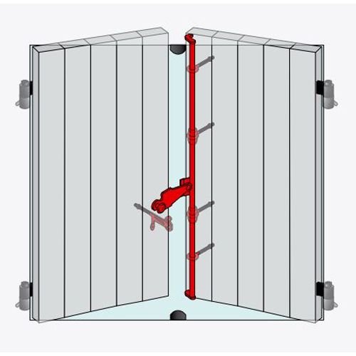 Espagnolette lacet &agrave; pattes poign&eacute;e pleine crochet rond 1600mm - TORBEL - 205174 pas cher Secondaire 1 L