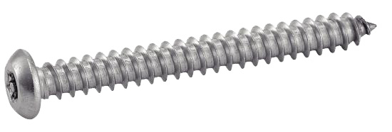 Vis à tôle tête bombée 6 lobes inviolable avec téton central A2 ISO 7380 4,2X38 ACTON 628104,2X38