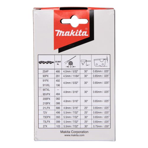 Chaîne de tronçonneuse DUC254Z 90PX 25 cm 40 maillons MAKITA 191H00-0 photo du produit Secondaire 2 L