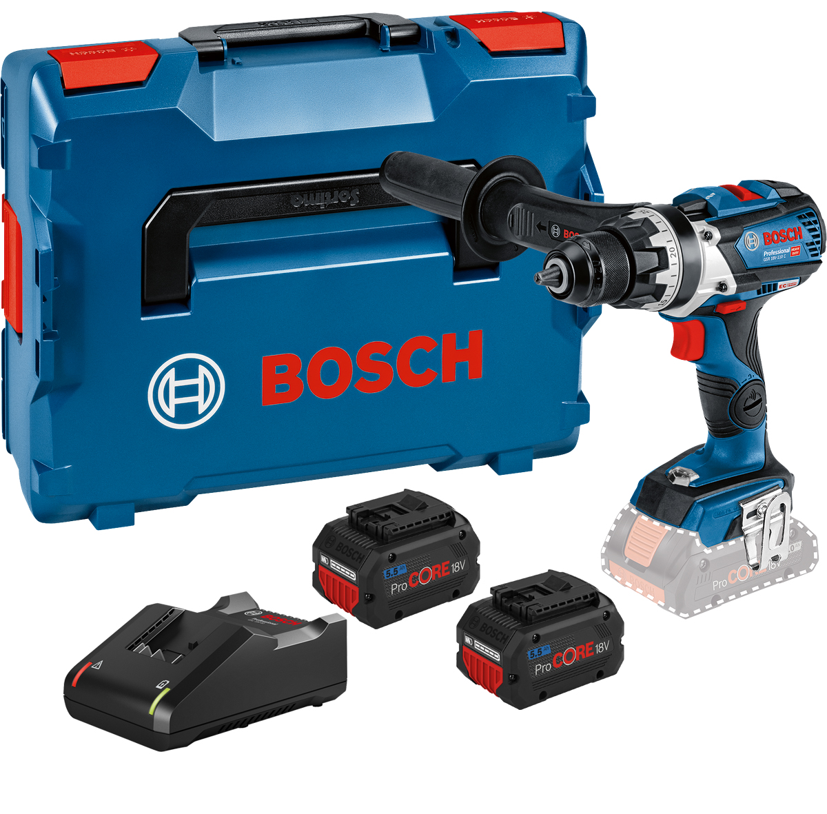 BOSCH Perceusevisseuse sans fil  GSR 18V110 C 18 V 2 batteries 55 Ah chargeur LBoxx