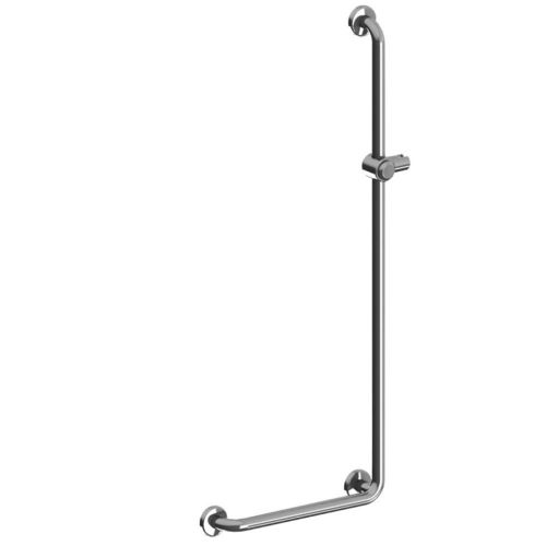 Main courante de douche en L inox avec support douchette reversible - AKW - 01244-HD pas cher Principale L