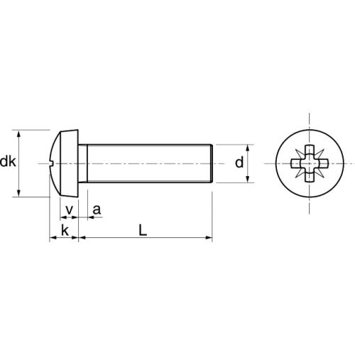 Vis à métaux tête cylindrique bombée pozidrive A4 DIN 7985 3X10 boîte de 200 ACTON 642163X10 photo du produit Secondaire 3 L