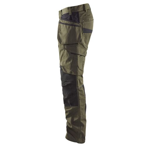 Pantalon maintenance+stretch poches flottantes vert kaki/noir T40L - BLÅKLÄDER - 149613304599C146 pas cher Secondaire 3 L