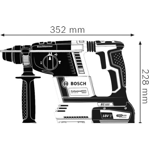 Perforateur SDS Plus 18V GBH 18V-26 (sans batterie ni chargeur) en boîte carton - BOSCH - 611909000 pas cher Secondaire 1 L