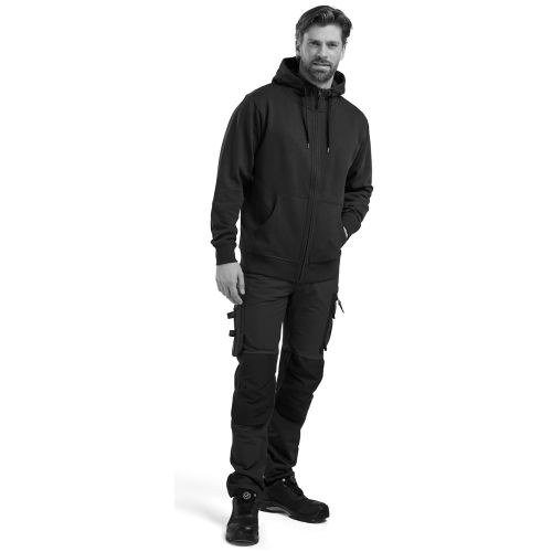 Sweat zipp&eacute; &agrave; capuche polycoton bleu marine T4XL - BL&Aring;KL&Auml;DER - 3366104888004XL pas cher Secondaire 4 L