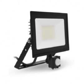 Projecteur LED LUMOS SLIM Miidex Lighting plat 50 W noir avec détecteur photo du produit Principale M