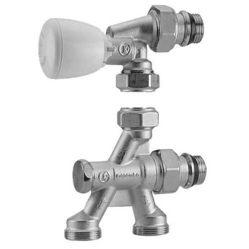 Robinet de radiateur monotube droit 1/2 D16 &agrave; 4 voies - GIACOMINI - R436X062 pas cher