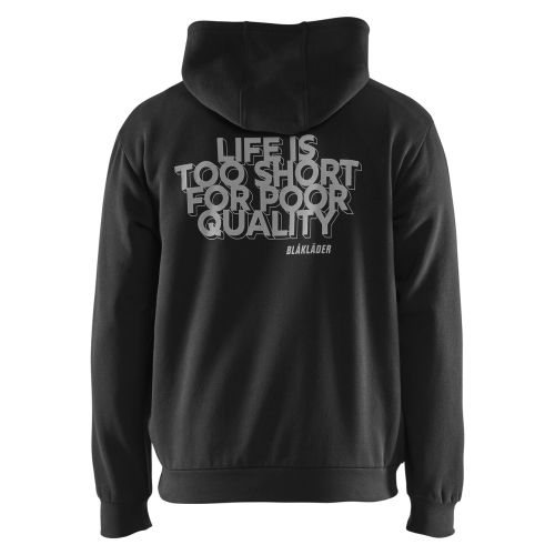 Sweat LIFE IS TOO SHORT à capuche bleu marine T3XL - BLÅKLÄDER - 9413116986003XL pas cher Secondaire 1 L