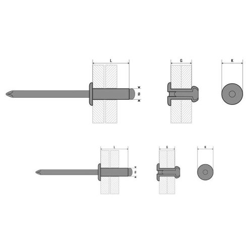 RIVET ALU TP 3.2X06 SBOX X500 pas cher Secondaire 1 L