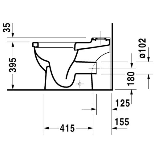Cuvette WC sur pied &agrave; fond creux STARCK 3 Duravit - 126090000 photo du produit Secondaire 2 L