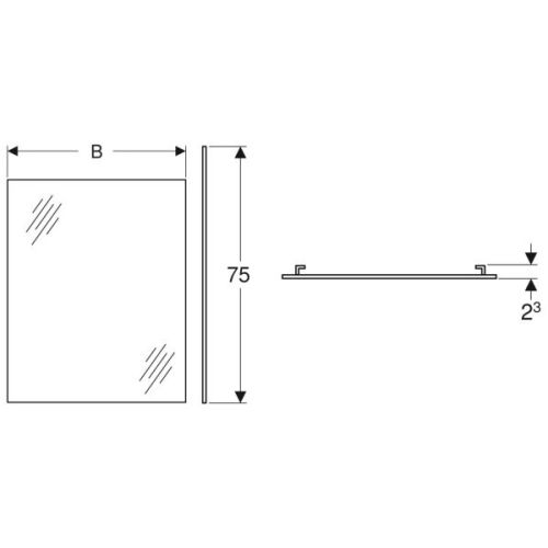 Miroir BASTIA 80 x 75 cm - GEBERIT - 00941900 photo du produit Secondaire 1 L