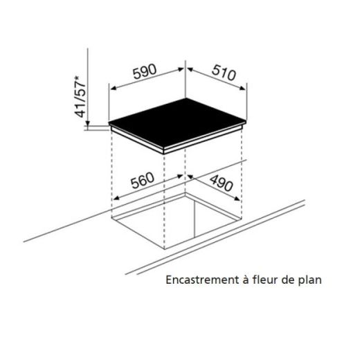 Plaque de cuisson 6kW vitrocéramique 4 feux GLEM - CUISIBANE - ELGL4FVINS pas cher Secondaire 1 L