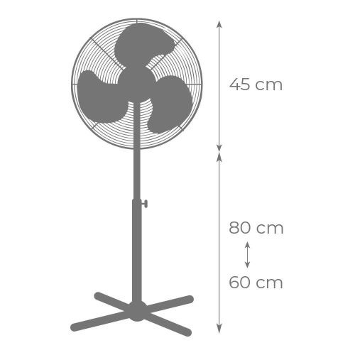 Ventilateur sur pied 45W blanc D.40cm hauteur réglable 105-125cm - EDM - 33500 pas cher Secondaire 2 L