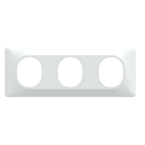 Plaque de finition OVALIS blanc 3 postes horizontal - SCHNEIDER ELECTRIC - S320706 pas cher Secondaire 1 L