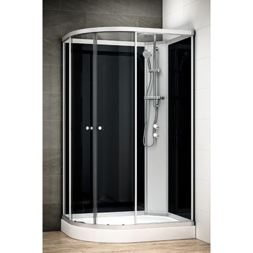 Cabine de douche asymétrique SILVER INTEGRAL DROITE NOIR 70x90 - THALASSOR - SAIN7090D pas cher