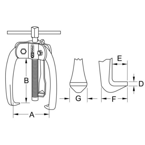 Extracteurs &agrave; 3 bras pour cosses de batterie M10x100 mm KS TOOLS 700.1169 photo du produit Secondaire 1 L