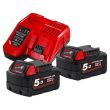 Pack de batteries 18 V M18 NRG-502 2 x 5 Ah + chargeur MILWAUKEE 4933459217 photo du produit