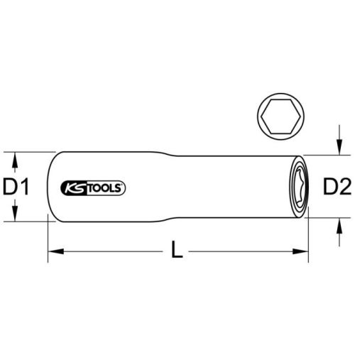 Douille 1/2'' longue avec revêtement isolant 6 pans 11 mm KS TOOLS 117.1335 photo du produit Secondaire 1 L