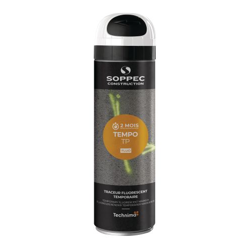Bombe peinture temporaire Tempo TP 500ml - blanc - SOPPEC - 141600O pas cher