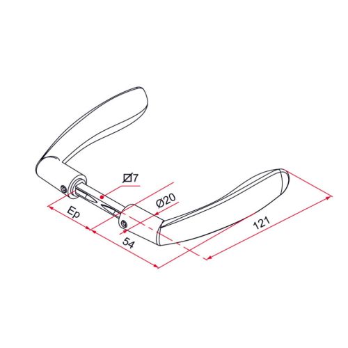 Béquille double alu noir carré 7 mm pour porte épaisseur 60 mm axe 90 mm TIRARD JE392015 photo du produit Secondaire 1 L