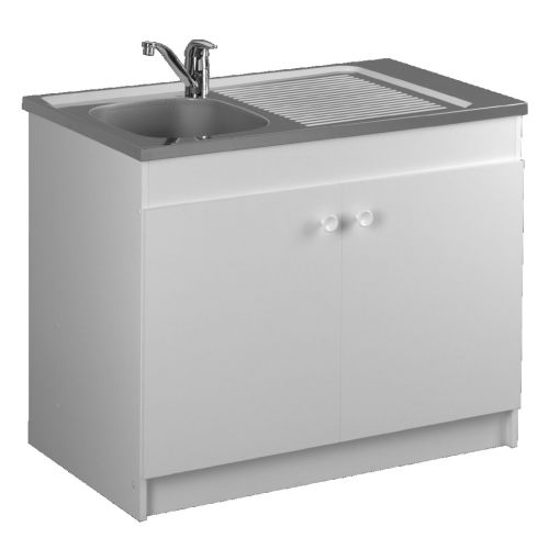 Meuble sous évier LEADER hydrofuge 900x600cm 2 portes - AQUARINE - 200114 pas cher