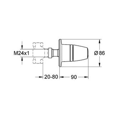 Fa&ccedil;ade pour robinet d'arr&ecirc;t encastr&eacute; GROHTHERM G-3000 - GROHE - 19258000 pas cher Secondaire 1 L