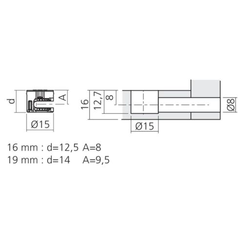 Boîtier excentrique MINI15 diamètre 15mm - LMC - BOI201519 pas cher Secondaire 1 L