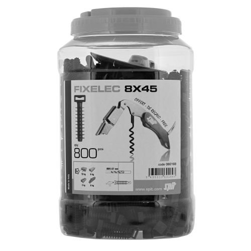 Cheville Fixelec 8x45mm boîte de 100 - SPIT - 565340 pas cher Secondaire 3 L