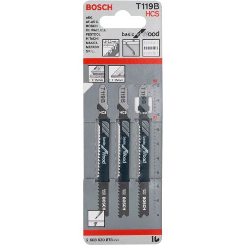 Lame de scie sauteuse T 119 B Basic for Wood BOSCH 2608630878 photo du produit Secondaire 1 L