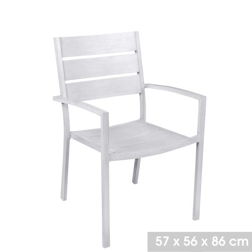 Fauteuil de jardin empilable en aluminium Hawaï gris clair 224769 photo du produit Principale L