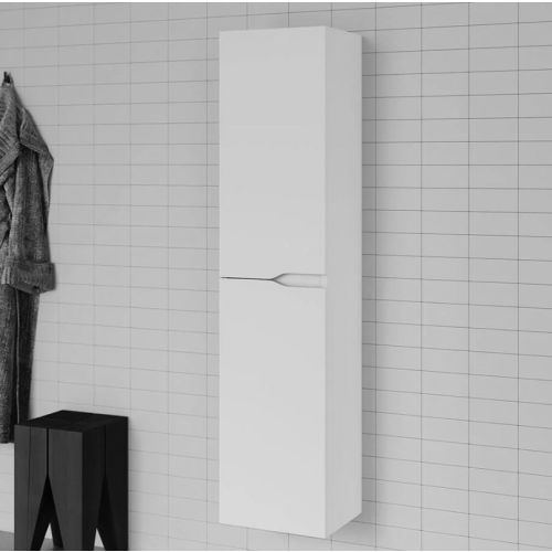 Meuble de salle de bain MATA 120cm avec plateau et vasque arrondie Zeus 3 tiroirs et colonne de rangement blanc mat - COSYNEO - LEV3C1VMATA120PBCOLBLAZEUS pas cher Secondaire 3 L